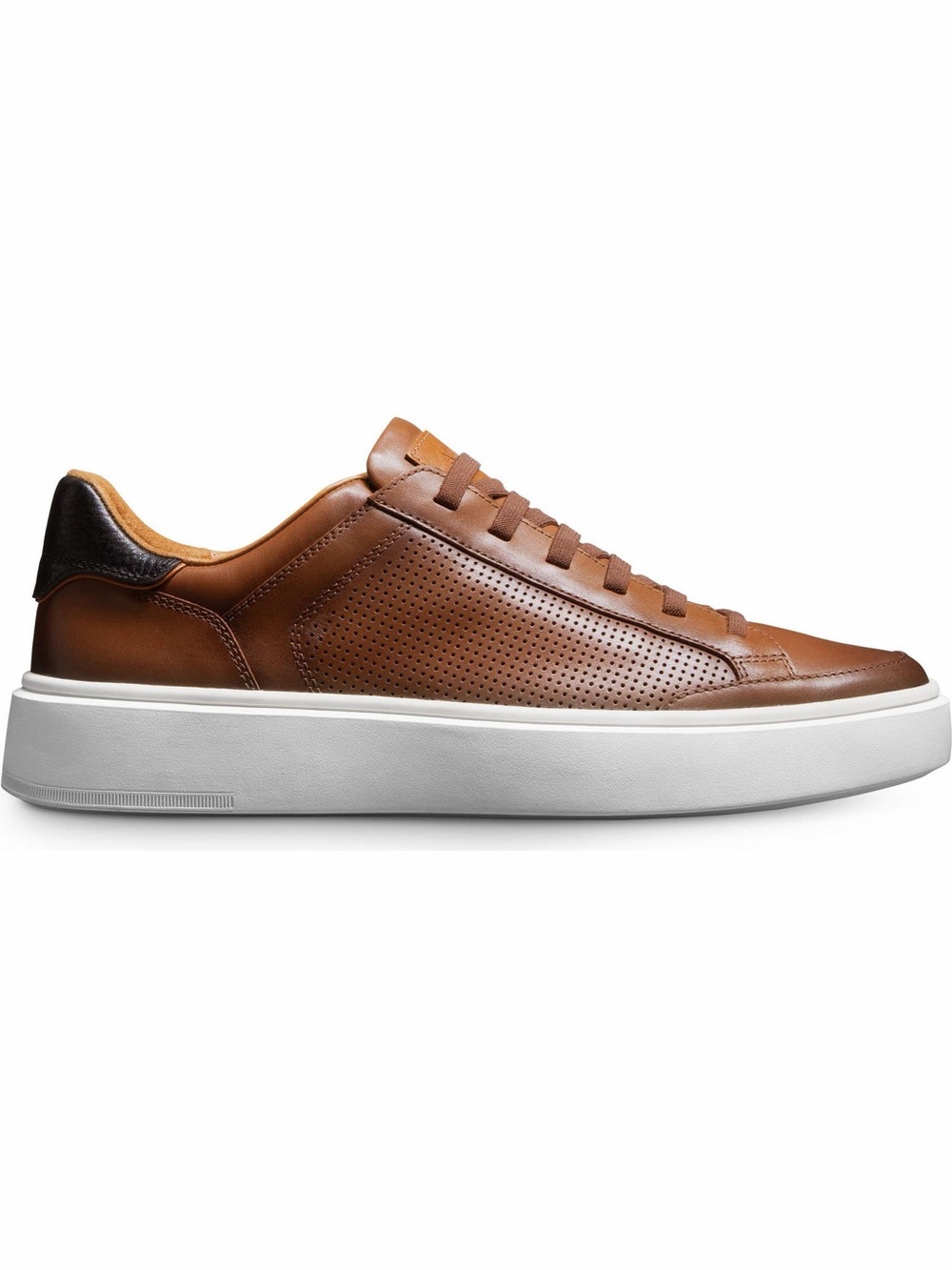 Allen Edmonds Courtside Leather Sneakers Men’s 10.5 D Walnut Brown Casual Shoes